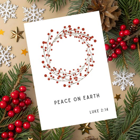 Peace on Earth Christmas Folded Holiday Card Feestdagen Kaart