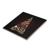 Peace on Earth citaat met gouden kerstboom Tegeltje (Zijkant)