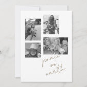 Peace on Earth Collage B/W Foto Platte Vakantie Ka Feestdagenkaart (Voorkant)