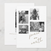 Peace on Earth Collage B/W Foto Platte Vakantie Ka Feestdagenkaart (Voorkant / Achterkant)