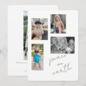 Peace on Earth Collage Foto II Platte vakantie Kaa Feestdagenkaart (Voorkant / Achterkant)