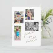 Peace on Earth Collage Foto II Platte vakantie Kaa Feestdagenkaart (Staand voorkant)