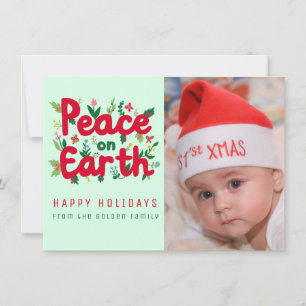 PEACE ON EARTH CUSTOM FOTO KERST KAART