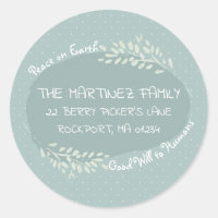 Peace on Earth Doodle Ronde retour adreslabel