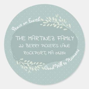 Peace on Earth Doodle Ronde retour adreslabel Sticker