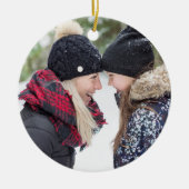 Peace on Earth Double-Sided Holiday Foto Keramisch Ornament (Voorkant)