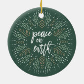 Peace on Earth Double-Sided Holiday Foto Keramisch Ornament (Achterkant)