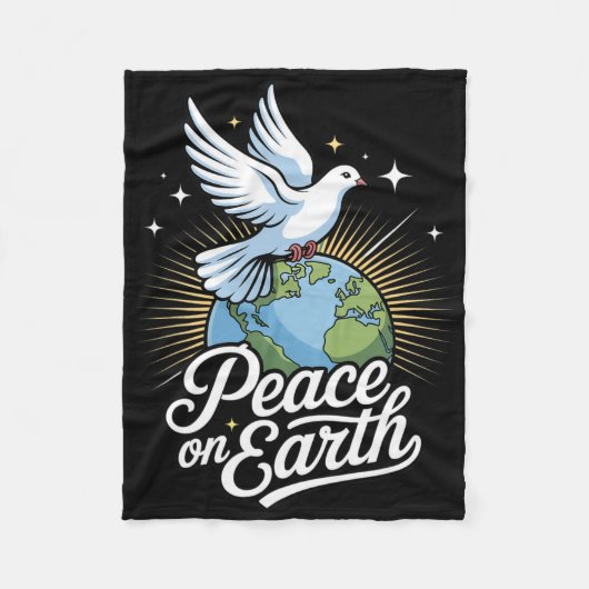 Peace On Earth Dove And Globe Faith Christmas  Fleece Deken (Voorkant)