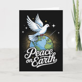 Peace On Earth Dove And Globe Faith Christmas  Kaart (Voorkant)