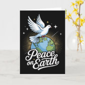 Peace On Earth Dove And Globe Faith Christmas  Kaart (Gele Bloem)