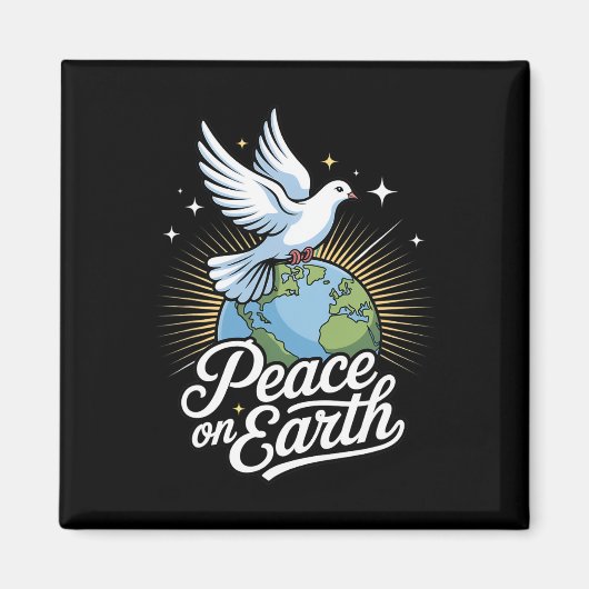 Peace On Earth Dove And Globe Faith Christmas  Magneet (Voorkant)