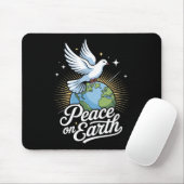 Peace On Earth Dove And Globe Faith Christmas Muismat (Met muis)