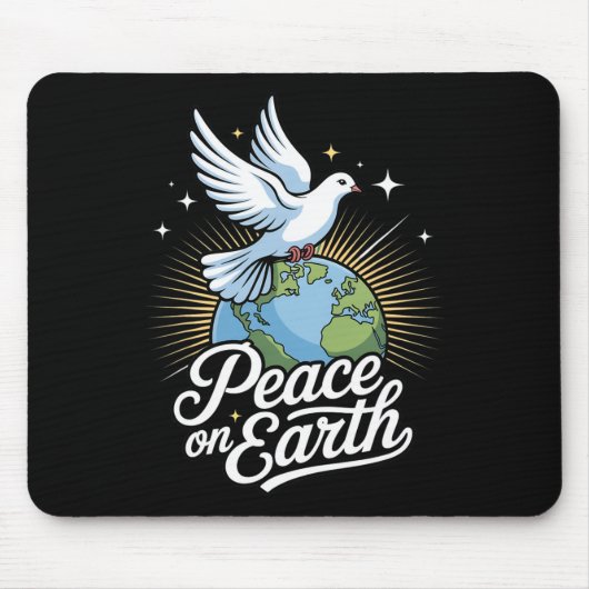 Peace On Earth Dove And Globe Faith Christmas Muismat (Voorkant)