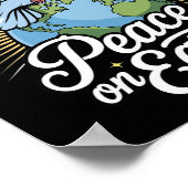 Peace On Earth Dove And Globe Faith Christmas  Poster (Hoek)