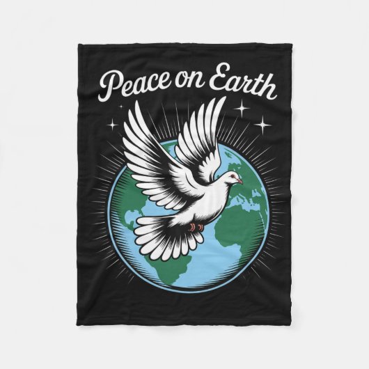 Peace On Earth Dove And Globe Faith Christmas Spir Fleece Deken (Voorkant)