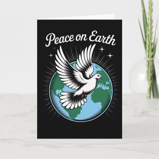Peace On Earth Dove And Globe Faith Christmas Spir Kaart (Voorkant)