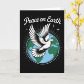 Peace On Earth Dove And Globe Faith Christmas Spir Kaart (Gele Bloem)