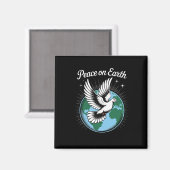 Peace On Earth Dove And Globe Faith Christmas Spir Magneet (Voorkant / Achterkant)