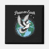 Peace On Earth Dove And Globe Faith Christmas Spir Magneet (Voorkant)