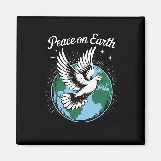 Peace On Earth Dove And Globe Faith Christmas Spir Magneet (Voorkant)