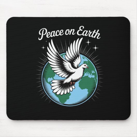 Peace On Earth Dove And Globe Faith Christmas Spir Muismat (Voorkant)