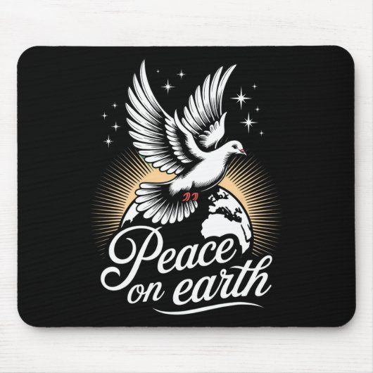 Peace On Earth Dove And Globe Peaceful Christmas Muismat (Voorkant)