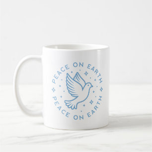 Peace on earth dove blauw esthetisch Christelijk m Koffiemok