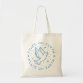 Peace on earth dove blauw esthetisch Christelijk m Tote Bag (Voorkant)