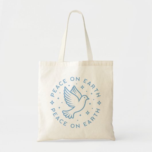 Peace on earth dove blauw esthetisch Christelijk m Tote Bag (Voorkant)