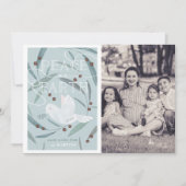 Peace on Earth Dove Blue Photo Christmas Kaart (Voorkant)