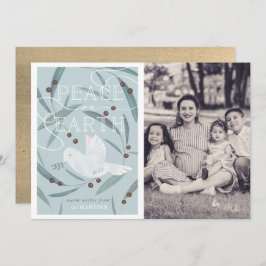 Peace on Earth Dove Blue Photo Christmas Kaart