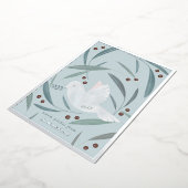 Peace on Earth Dove Blue Silver Foil Holiday Kaart (Gedraaid)
