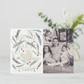 Peace on Earth Dove Cream Foto Kerst Kaart (Staand voorkant)