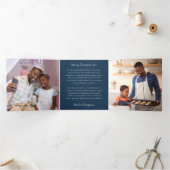 Peace on Earth Dove Holiday Photo Tri-Fold Kaart (Binnen)