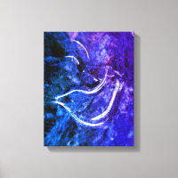 "Peace on Earth" dove ijspatronen canvas