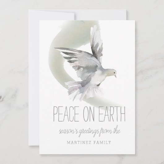 Peace on Earth Dove-kerstmis Feestdagenkaart (Voorkant)