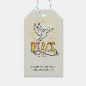 Peace on Earth Dove Mandala Kerstcadeau Label Cadeaulabel (Voorkant)