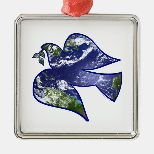 Peace on Earth Dove Metalen Ornament (Voorkant)