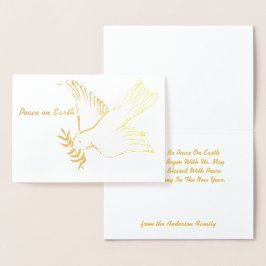 Peace on Earth Dove Olive Branch Vakantie Groeten Folie Kaarten