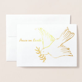 Peace on Earth Dove Olive Branch Vakantie Groeten Folie Kaarten