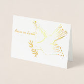 Peace on Earth Dove Olive Branch Vakantie Groeten Folie Kaarten (Voorkant)