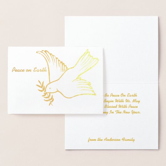 Peace on Earth Dove Olive Branch Vakantie Groeten Folie Kaarten (Display)