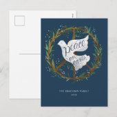 Peace on Earth Dove Peace Sign met niet-foto Feestdagenkaart (Voorkant / Achterkant)