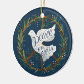 Peace on Earth Dove Peace Sign Wreatfoto Keramisch Ornament (Links)