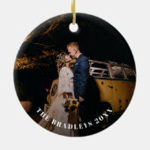 Peace on Earth Dove Peace Sign Wreatfoto Keramisch Ornament (Achterkant)