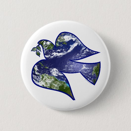 Peace on Earth Dove Ronde Button 5,7 Cm (Voorkant)