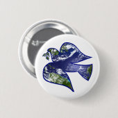 Peace on Earth Dove Ronde Button 5,7 Cm (Voorkant /achterkant)