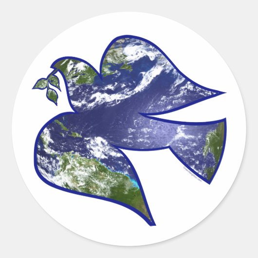 Peace on Earth Dove Ronde Sticker (Voorkant)