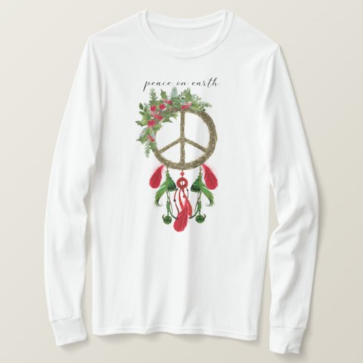 Peace on Earth Dream Catcher-Shirt voor kerstmis T-shirt (Design voorkant)