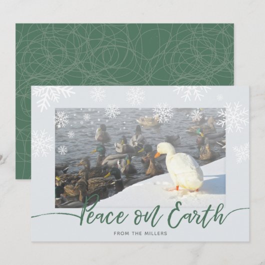 Peace on Earth Ducks Holiday Kaart (Voorkant / Achterkant)